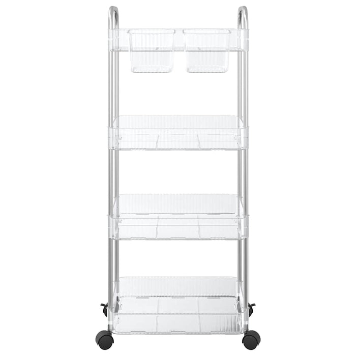 Cărucior de depozitare cu 4 niveluri, transparent acrilic WALTI