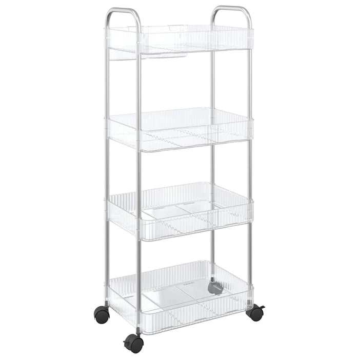 Cărucior de depozitare cu 4 niveluri, transparent acrilic WALTI