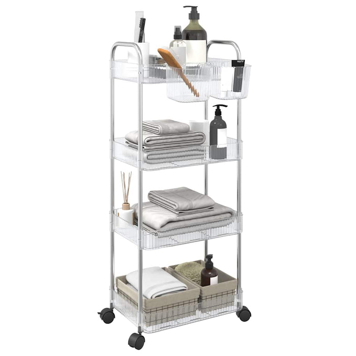 Cărucior de depozitare cu 4 niveluri, transparent acrilic WALTI