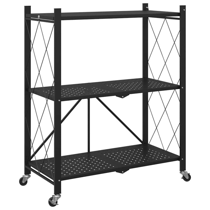 Raft de depozitare pe roți negru 71x34x88 cm oțel - WALTI WALTI