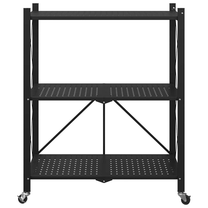 Raft de depozitare pe roți negru 71x34x88 cm oțel - WALTI WALTI