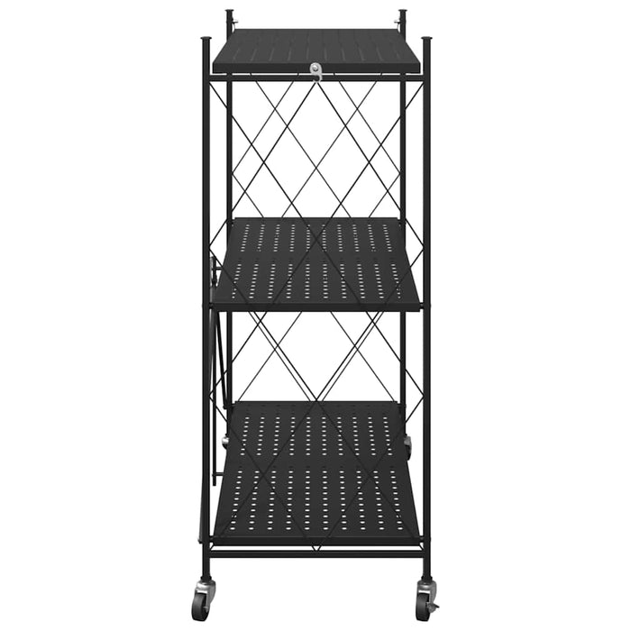 Raft de depozitare pe roți negru 71x34x88 cm oțel - WALTI WALTI