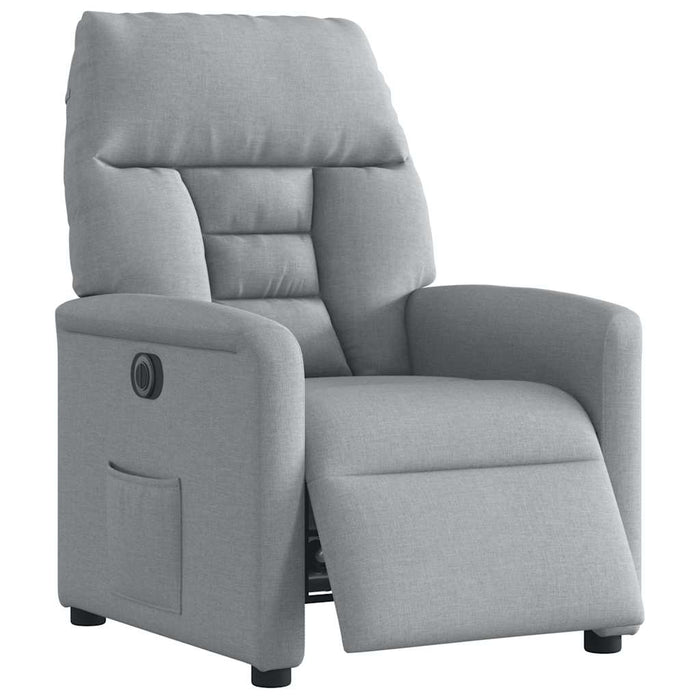 Fotoliu rabatabil electric, gri deschis, textil WALTI