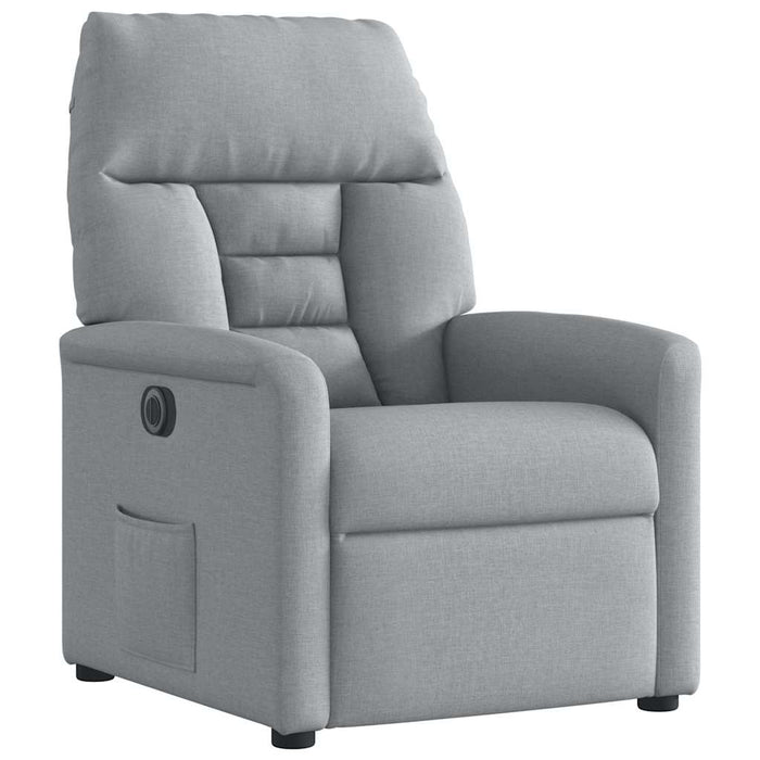 Fotoliu rabatabil electric, gri deschis, textil WALTI