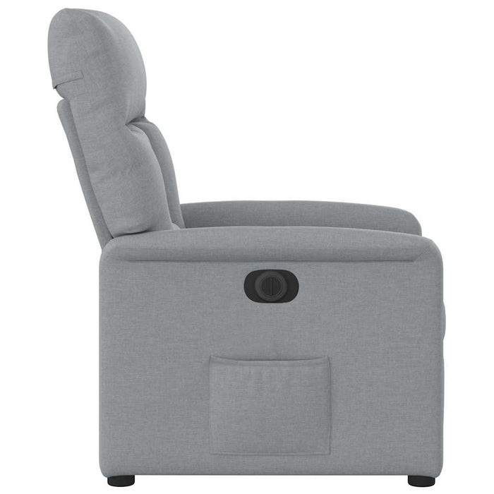 Fotoliu rabatabil electric, gri deschis, textil WALTI