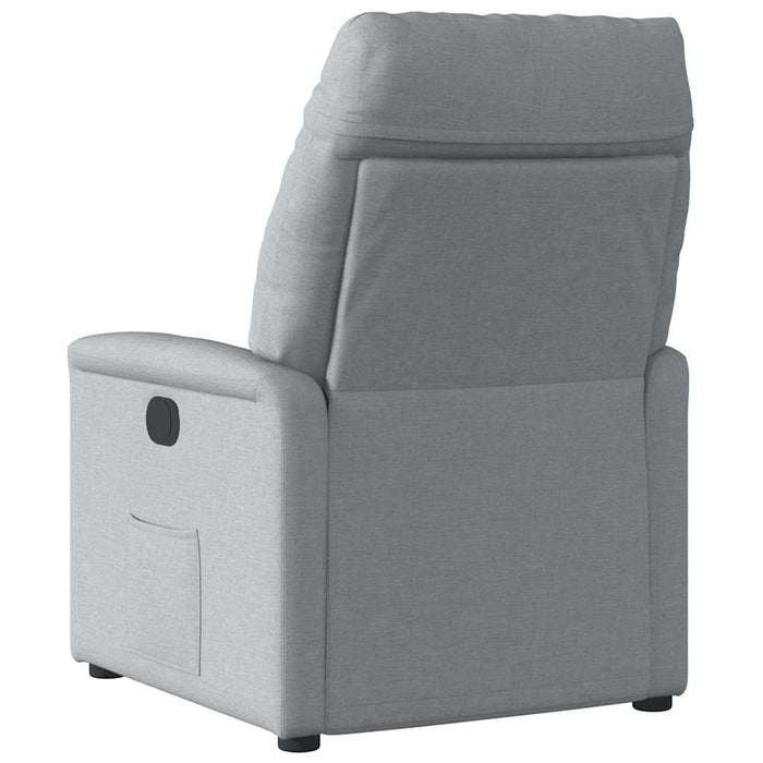 Fotoliu rabatabil electric, gri deschis, textil WALTI