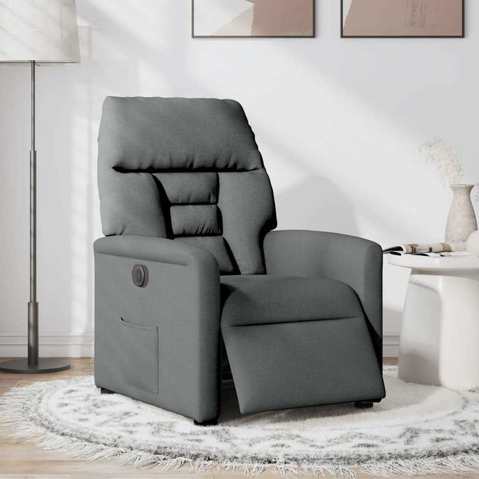 Fotoliu rabatabil electric, gri închis, material textil WALTI