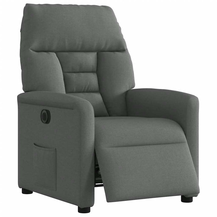 Fotoliu rabatabil electric, gri închis, material textil WALTI