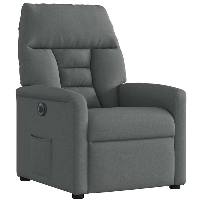 Fotoliu rabatabil electric, gri închis, material textil WALTI