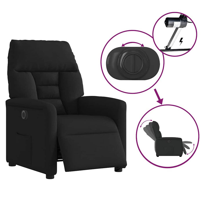 Fotoliu rabatabil electric, negru, material textil - WALTI WALTI