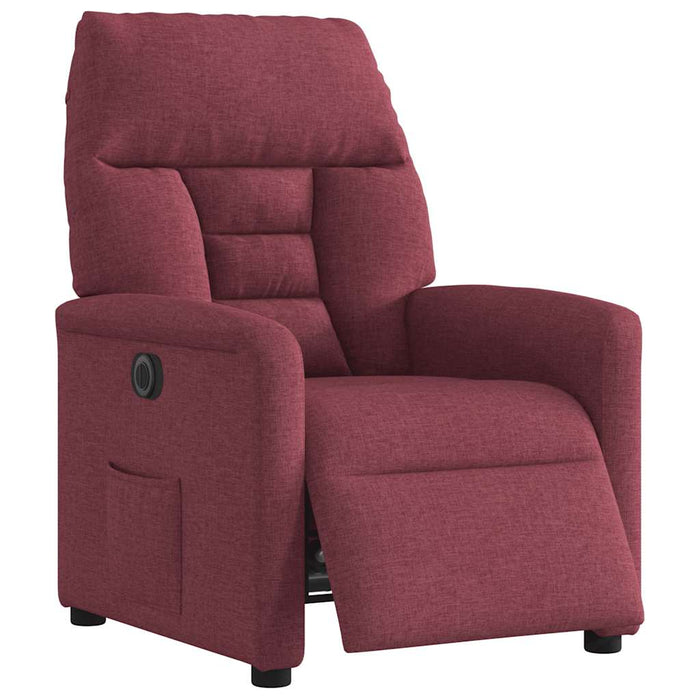 Fotoliu rabatabil electric, roșu vin, material textil WALTI