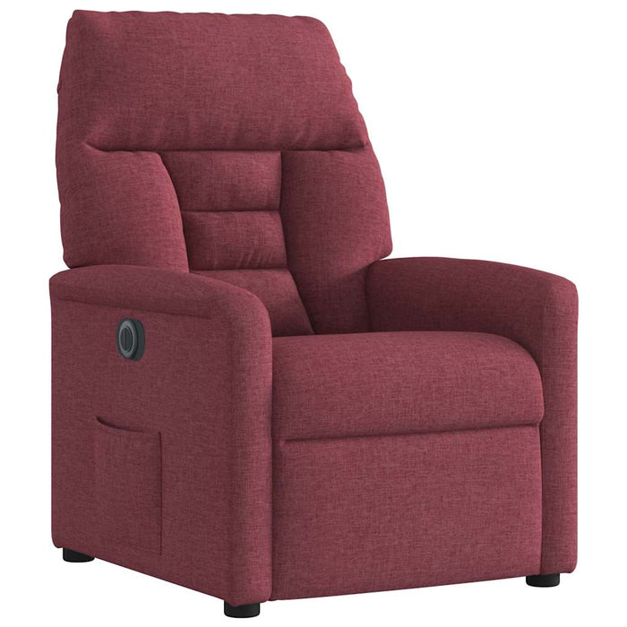 Fotoliu rabatabil electric, roșu vin, material textil WALTI