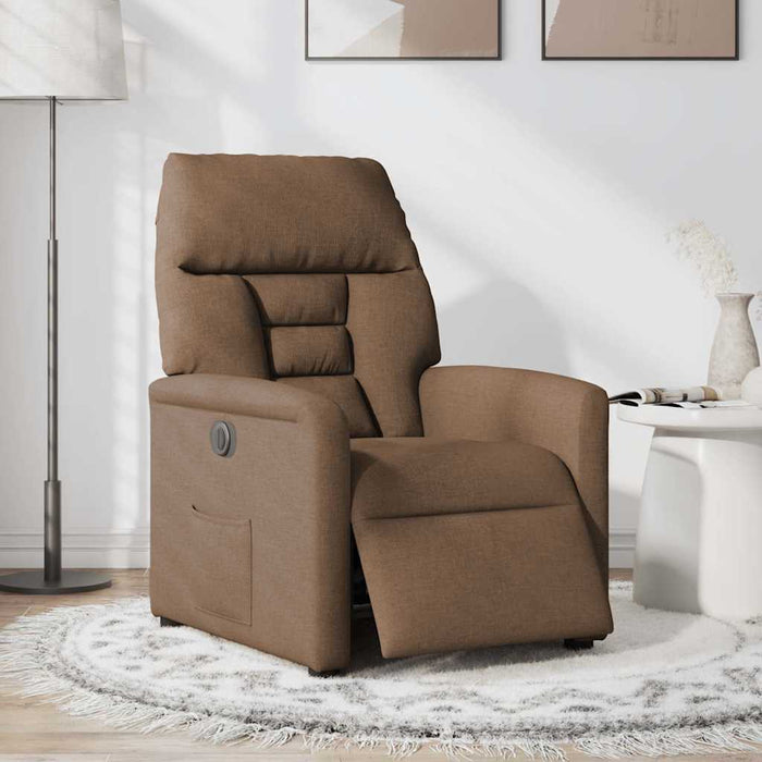 Fotoliu rabatabil electric, maro, material textil - WALTI WALTI