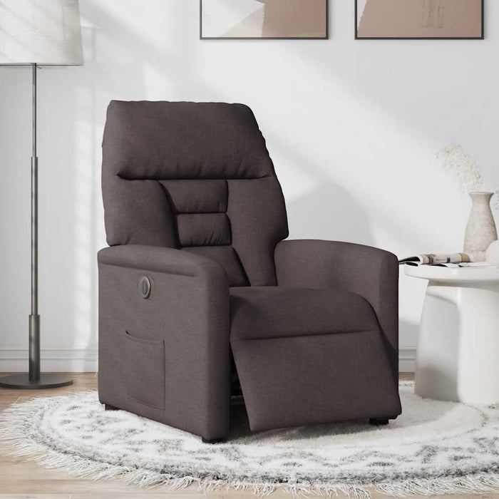 Fotoliu rabatabil electric, maro închis, material textil - WALTI WALTI