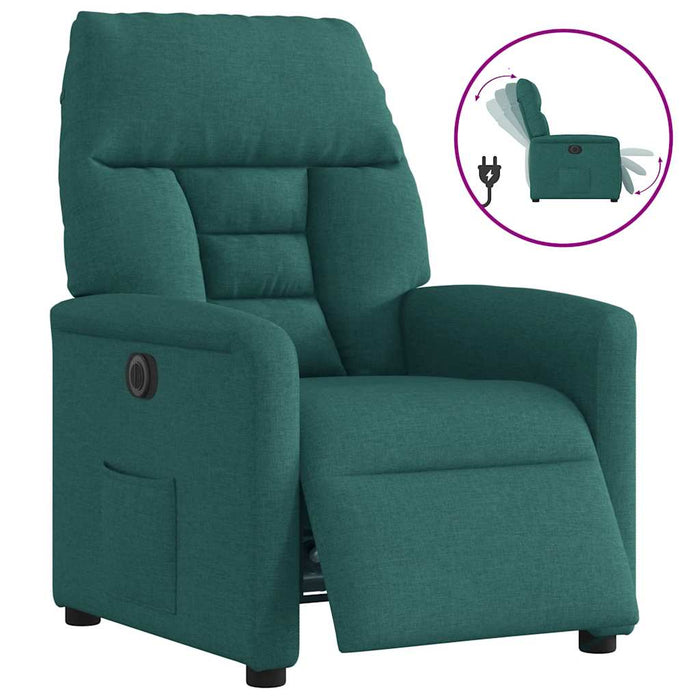 Fotoliu rabatabil electric, verde închis, material textil WALTI