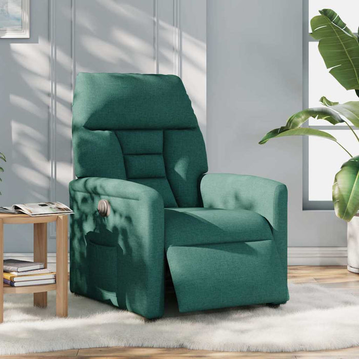 Fotoliu rabatabil electric, verde închis, material textil WALTI
