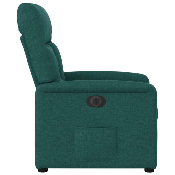 Fotoliu rabatabil electric, verde închis, material textil WALTI