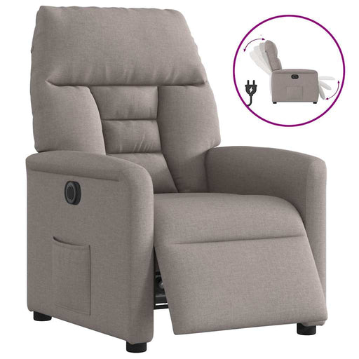 Fotoliu rabatabil electric, gri taupe, material textil - WALTI WALTI