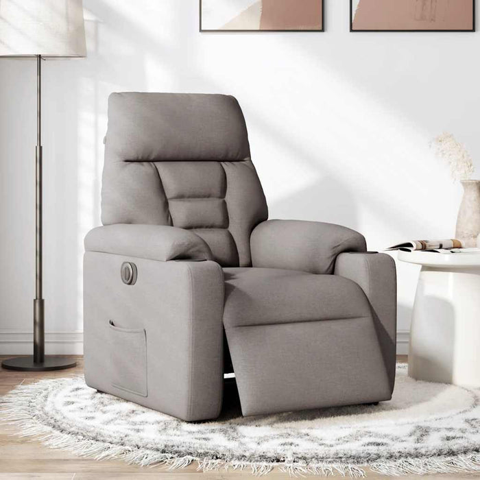 Fotoliu rabatabil electric, gri taupe, material textil - WALTI WALTI