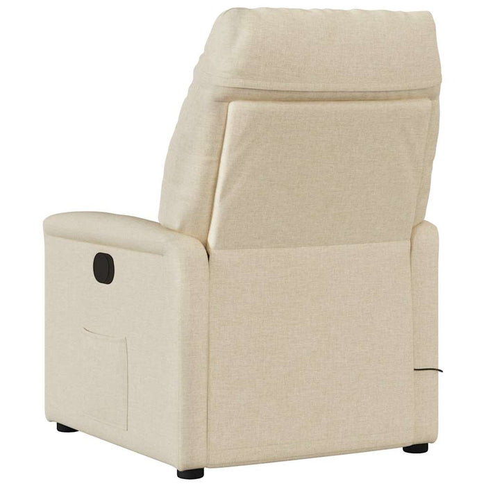 Fotoliu rabatabil electric, crem, material textil WALTI