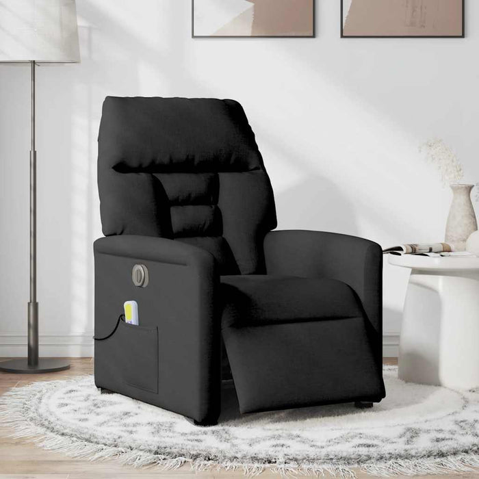 Fotoliu electric de masaj rabatabil, negru, textil - WALTI WALTI