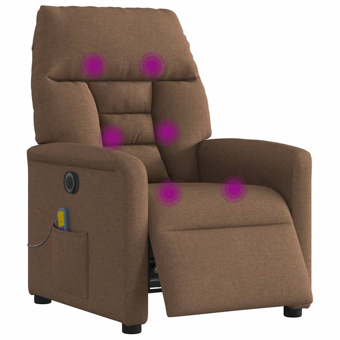 Fotoliu electric de masaj rabatabil, maro, textil WALTI