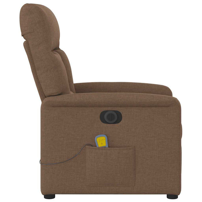 Fotoliu electric de masaj rabatabil, maro, textil WALTI