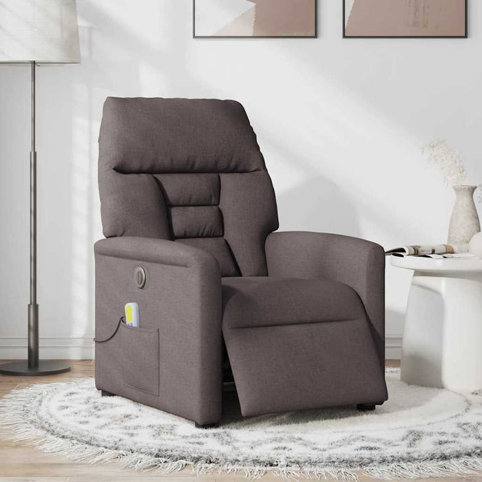 Fotoliu electric de masaj rabatabil, maro închis, textil - WALTI WALTI