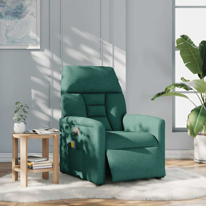 Fotoliu electric de masaj rabatabil, verde închis, textil - WALTI WALTI