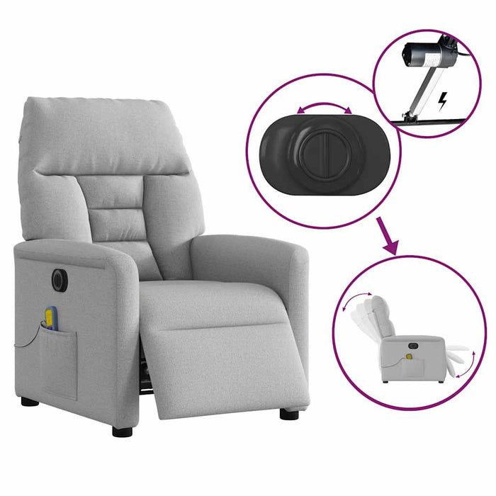 Scaun reclinabil electric pentru masaj Cloud Grey Fabric WALTI