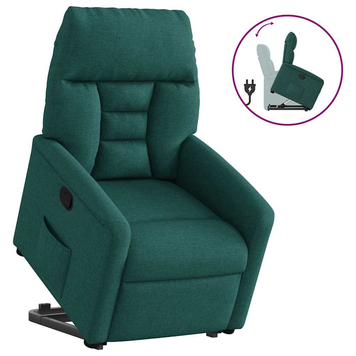 Fotoliu rabatabil ridicare pe verticală, verde închis, textil WALTI