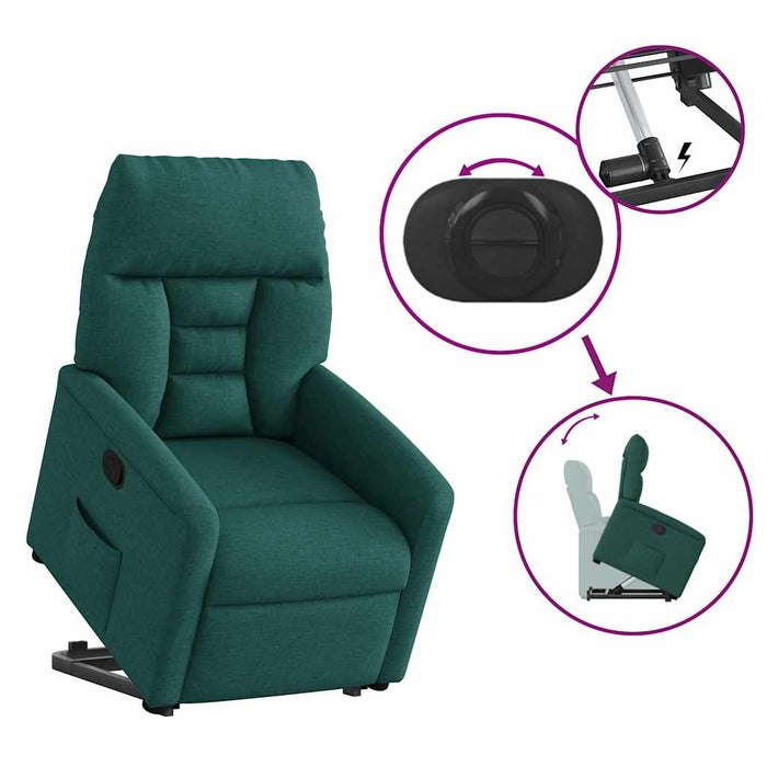 Fotoliu rabatabil ridicare pe verticală, verde închis, textil WALTI