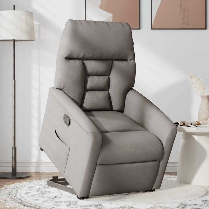 Fotoliu rabatabil cu ridicare pe verticală, gri taupe, textil - WALTI WALTI