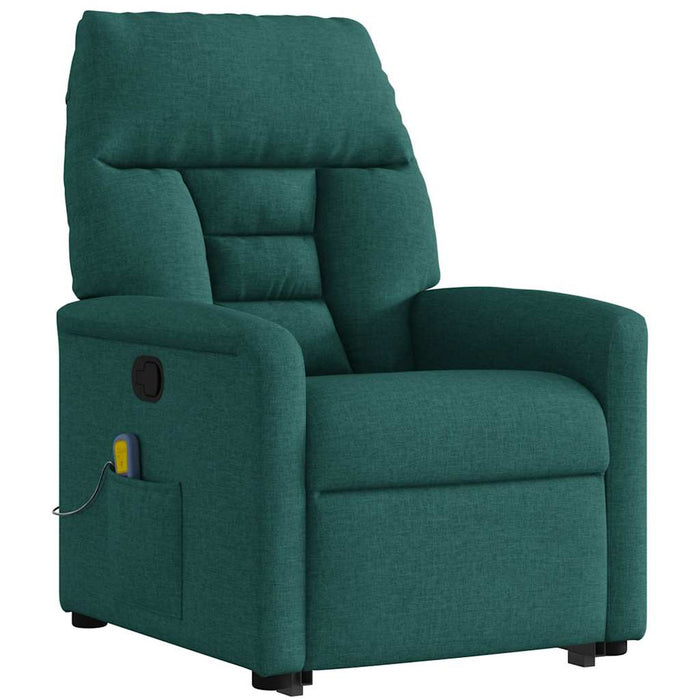 Fotoliu rabatabil de masaj, cu ridicare, verde închis, textil - WALTI WALTI