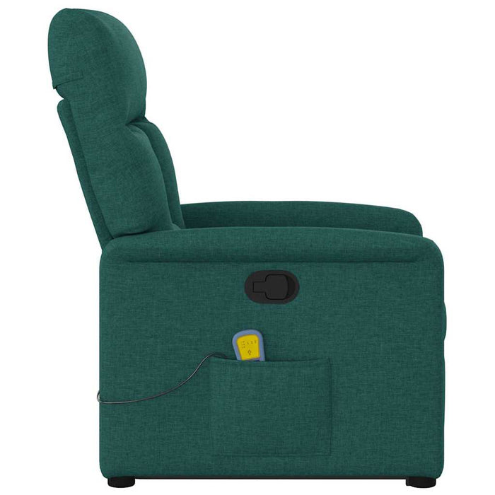 Fotoliu rabatabil de masaj, cu ridicare, verde închis, textil - WALTI WALTI