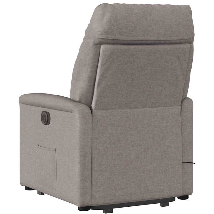 Fotoliu rabatabil de masaj cu ridicare, gri taupe, textil - WALTI WALTI