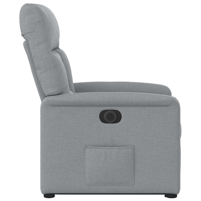 Fotoliu electric rabatabil cu ridicare, gri deschis, textil WALTI