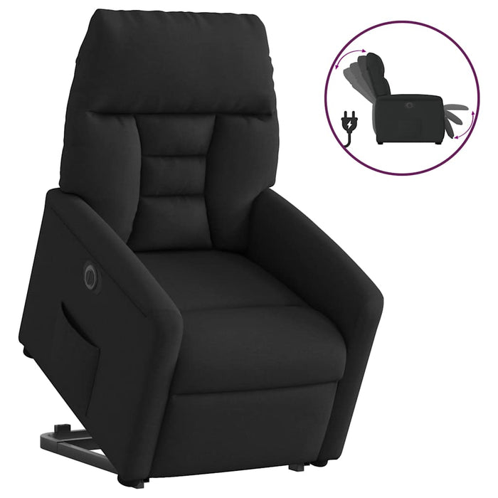 Fotoliu electric rabatabil cu ridicare, negru, textil - WALTI WALTI
