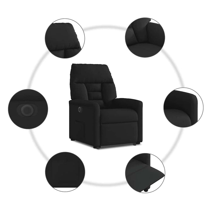 Fotoliu electric rabatabil cu ridicare, negru, textil - WALTI WALTI