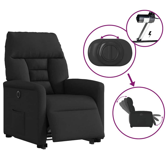 Fotoliu electric rabatabil cu ridicare, negru, textil - WALTI WALTI