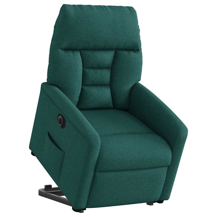 Fotoliu electric rabatabil cu ridicare, verde închis, textil WALTI