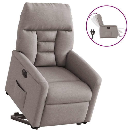 Fotoliu electric rabatabil cu ridicare, gri taupe, textil - WALTI WALTI