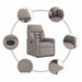 Fotoliu electric rabatabil cu ridicare, gri taupe, textil - WALTI WALTI