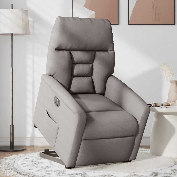 Fotoliu electric rabatabil cu ridicare, gri taupe, textil - WALTI WALTI
