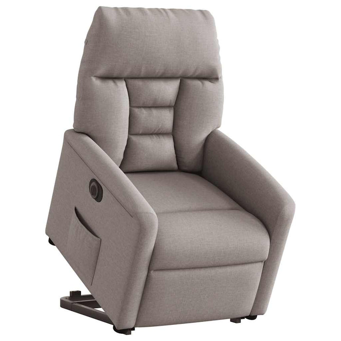 Fotoliu electric rabatabil cu ridicare, gri taupe, textil - WALTI WALTI