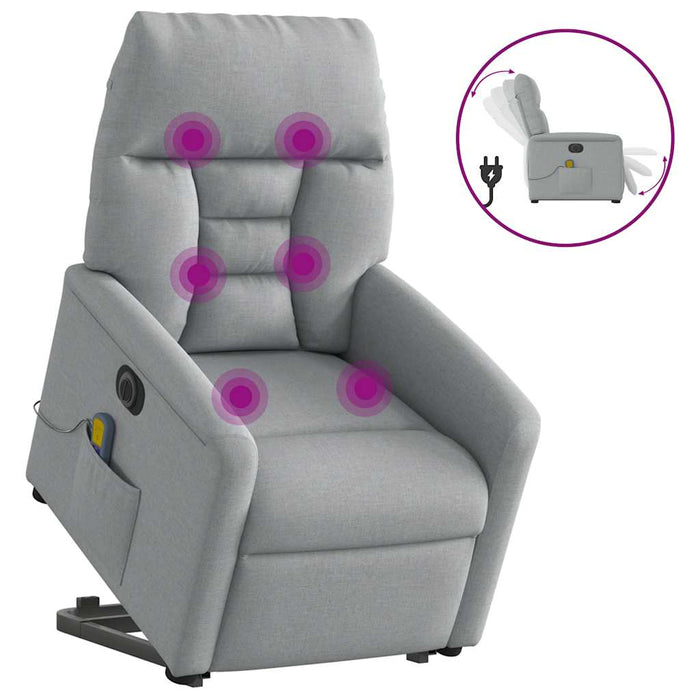 Fotoliu electric masaj rabatabil cu ridicare, gri închis textil - WALTI WALTI