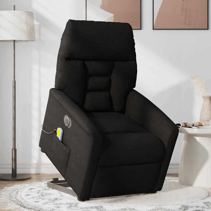 Fotoliu electric de masaj rabatabil cu ridicare, negru, textil - WALTI WALTI