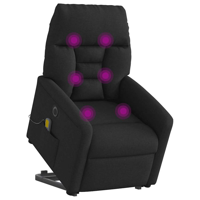 Fotoliu electric de masaj rabatabil cu ridicare, negru, textil - WALTI WALTI