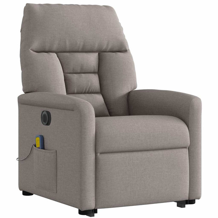 Fotoliu electric masaj rabatabil cu ridicare, gri taupe, textil - WALTI WALTI