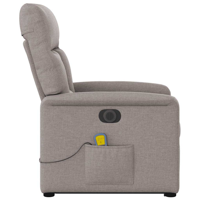 Fotoliu electric masaj rabatabil cu ridicare, gri taupe, textil - WALTI WALTI